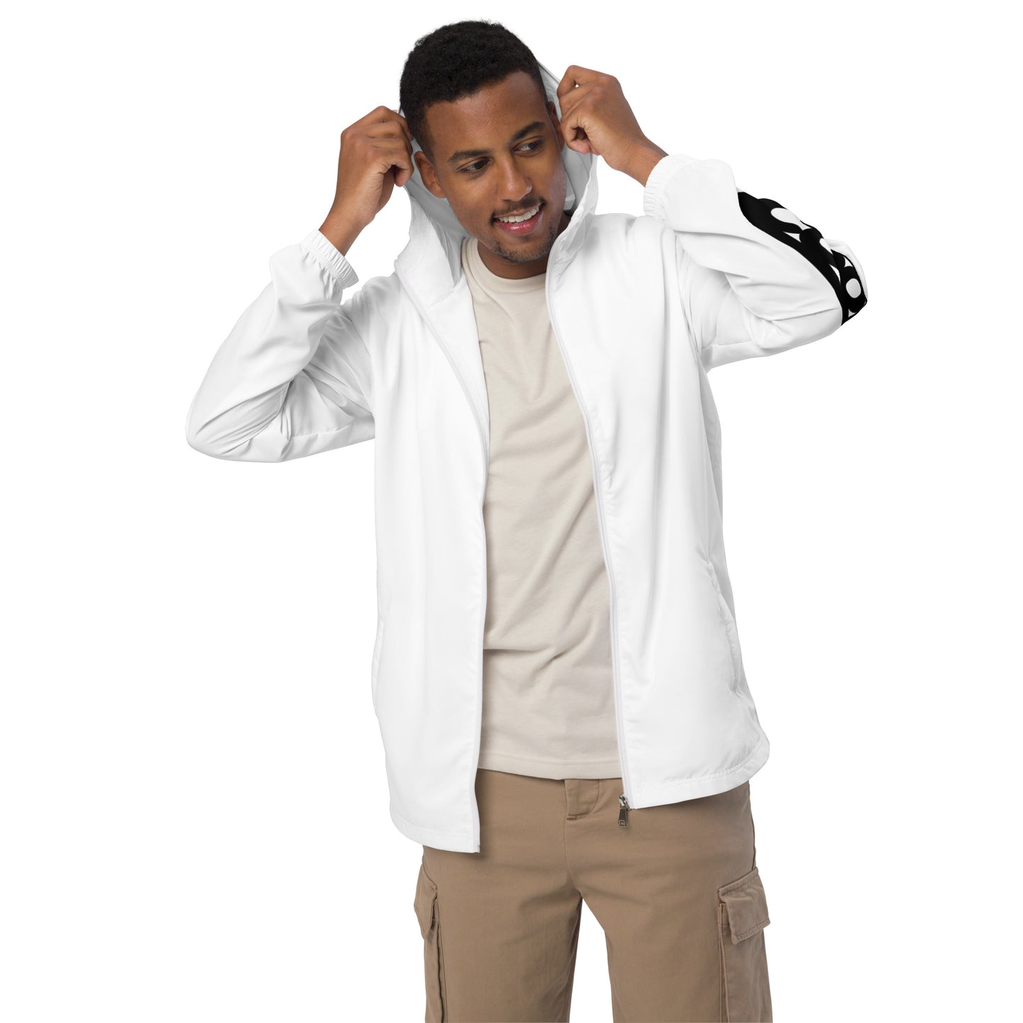 White techno windbreaker