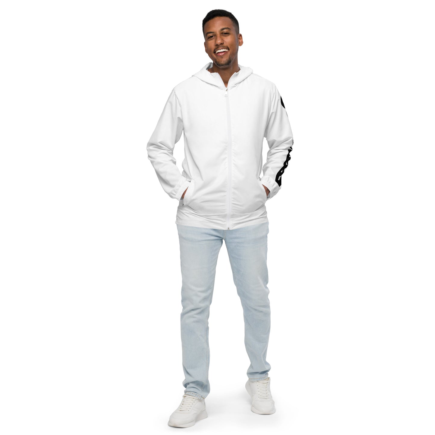 White techno windbreaker